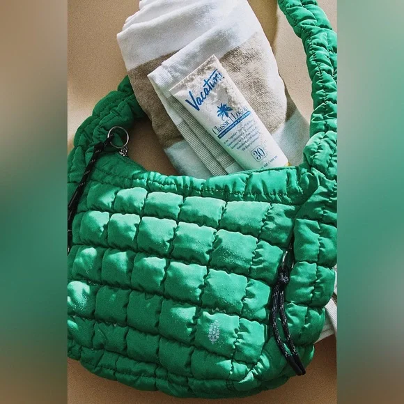 NWT FREE PEOPLE MOVEMENT Quilted Baby Carryall Sling Bag | Kelly Green MSRP $58 - Picture 7 of 11